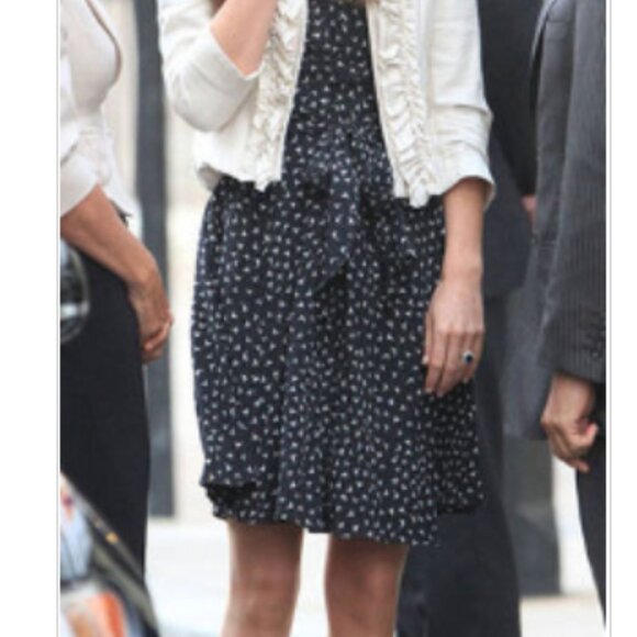 * RARE ~ BCBGMAXAZRIA White Twill Ruffle Jacket SIZE XS/S - Picture 3 of 5